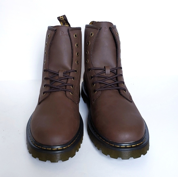 Dr. Martens Awley Leather Combat Boots Brown 13 - Picture 11 of 16